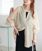 【ディスコート/Discoat】の【WEB限定】シアーストライプシャツ 大人の最旬トレンドファッション＆コーディネート founy(ファウニー) ファッション Fashion レディースファッション Fashion for Women トップス・カットソー Cut & Sew Tops シャツ・ブラウス・オフィスカジュアル Elegant Blouses & Button-Ups おすすめ Recommended / Our Picks キャミソール Camisole, Spaghetti Strap Top ショルダー Shoulder, Shoulder Strap ストライプ Stripe, Striped Pattern スラックス Slacks, Dress Pants タイトスカート Pencil Skirt, Tight Skirt タンク Tank Top, Sleeveless Top ドロップ Drop Shoulder, Dropped Style ポケット Pocket, Pocket Detail リラックス Relax, Relaxed Fit 夏 Summer 春 Spring S/S・春夏 SS, Spring/Summer, Warm Season 羽織 Haori, Light Jacket thumbnail ベージュ|ID: prp329100004992467 ipo3291000000037388869
