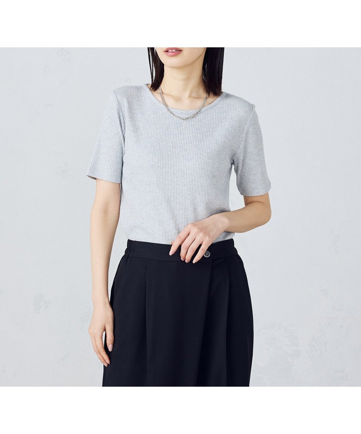 【コムサイズム/COMME CA ISM】の【アンサンブル対応】クロップド丈 リブTシャツ 大人の最旬トレンドファッション＆コーディネート founy(ファウニー) 　ファッション　Fashion　レディースファッション　Fashion for Women　トップス・カットソー　Cut & Sew Tops　アンサンブルニット　Knit Ensembles & Twin Sets　シャツ・ブラウス・オフィスカジュアル　Elegant Blouses & Button-Ups　ロングTシャツ・Tシャツ　Longline T-Shirts & Tees　アンサンブル　Ensemble Set　インナー　Innerwear　カーディガン　Cardigan, Knitwear　クロップド　Cropped, Short Length　コンパクト　Compact, Small Size　ショート　Short, Short Length　シンプル　Simple, Minimal　テレコ　Ribbed, Rib Stitch　トレンド　Trend, Trending Now　ポケット　Pocket, Pocket Detail　おすすめ　Recommended / Our Picks　エレガント 上品　Elegant　 other-1|ID: prp329100004992476 ipo3291000000037388916