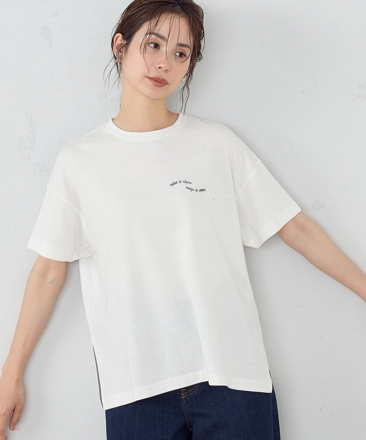 【コムサイズム/COMME CA ISM】の速乾 刺繍 ロゴ Tシャツ インテリア・キッズ・メンズ・レディースファッション・服の通販 founy(ファウニー) 　ファッション　Fashion　レディースファッション　Fashion for Women　トップス・カットソー　Cut & Sew Tops　シャツ・ブラウス・オフィスカジュアル　Elegant Blouses & Button-Ups　ロングTシャツ・Tシャツ　Longline T-Shirts & Tees　おすすめ　Recommended / Our Picks　スリット　Slit, Slit Detail　ビッグ　Big, Oversized　ボックス　Boxy, Box Shape　ポケット　Pocket, Pocket Detail　ワンポイント　One Point, Statement Accent　ホワイト|ID: prp329100004992477 ipo3291000000037388923