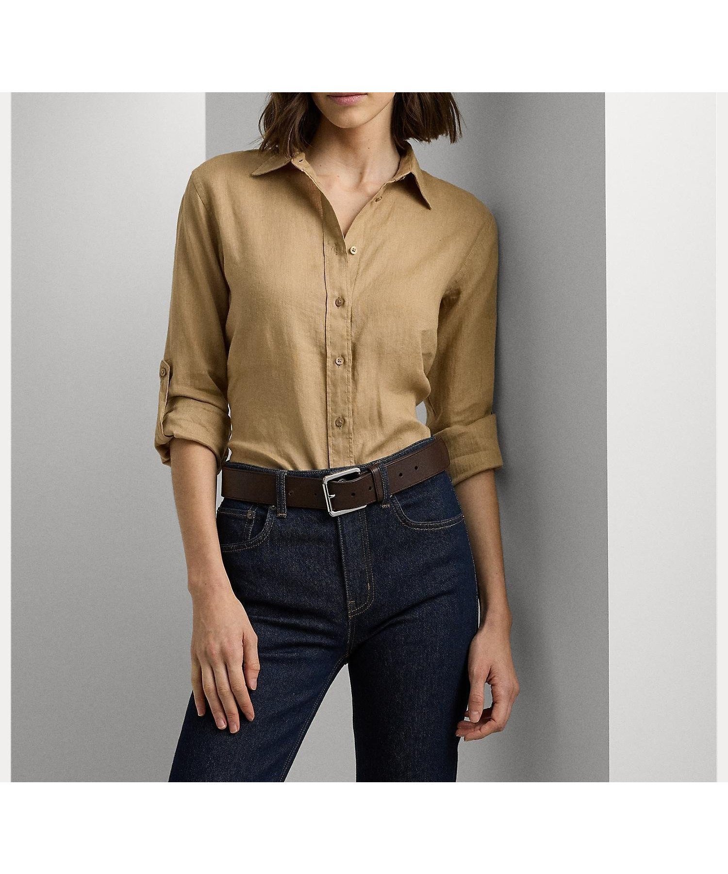 【ラルフローレン/RALPH LAUREN】のリラックスド フィット リネン シャツ 大人の最旬トレンドファッション＆コーディネート founy(ファウニー) 　ファッション　Fashion　レディースファッション　Fashion for Women　トップス・カットソー　Cut & Sew Tops　シャツ・ブラウス・オフィスカジュアル　Elegant Blouses & Button-Ups　カフス　Cuff Design　フィット　Fit, Slim Fit　プリーツ　Pleats, Pleated　ラウンド　Round, Round Neck　リネン　Linen, Linen Fabric　長袖　Long Sleeve, Full Sleeve　 other-1|ID: prp329100004992480 ipo3291000000037388935