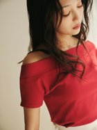 【フレイ アイディー/FRAY I.D】の2wayオフショルカットソー/ウォッシャブル 大人の最旬トレンドファッション＆コーディネート founy(ファウニー) ファッション Fashion レディースファッション Fashion for Women トップス・カットソー Cut & Sew Tops カットソー・ベーシックTシャツ Cut-and-Sewn Tops / Stretch Tees & Basics インナー Innerwear ウォッシャブル Machine Washable カットソー Cut and Sewn Top カーディガン Cardigan, Knitwear コンパクト Compact, Small Size ショルダー Shoulder, Shoulder Strap ジャケット Jacket, Outerwear スマート Smart, Elegant デコルテ Décolleté, Neckline プレート Plate, Dish ベーシック Basic, Essential メタル Metal, Metal Parts エレガント 上品 Elegant thumbnail RED[046]|ID: prp329100004992482 ipo3291000000037388943