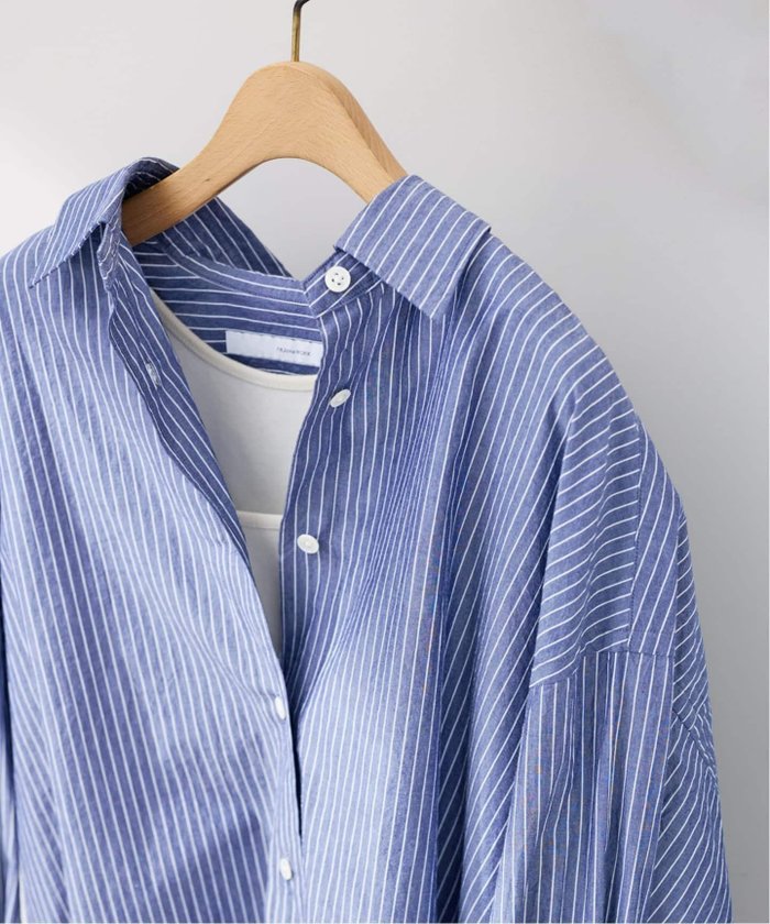 【フレームワーク/FRAMeWORK】のBLUE STRIPE オーバーシャツ インテリア・キッズ・メンズ・レディースファッション・服の通販 founy(ファウニー) https://founy.com/ ファッション Fashion レディースファッション Fashion for Women トップス・カットソー Cut & Sew Tops シャツ・ブラウス・オフィスカジュアル Elegant Blouses & Button-Ups インナー Innerwear ストライプ Stripe, Striped Pattern 夏 Summer |ID: prp329100004992483 ipo3291000000037388946