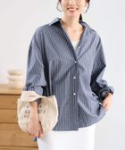 【フレームワーク/FRAMeWORK】のBLUE STRIPE オーバーシャツ 大人の最旬トレンドファッション＆コーディネート founy(ファウニー) ファッション Fashion レディースファッション Fashion for Women トップス・カットソー Cut & Sew Tops シャツ・ブラウス・オフィスカジュアル Elegant Blouses & Button-Ups インナー Innerwear ストライプ Stripe, Striped Pattern 夏 Summer thumbnail ネイビー|ID: prp329100004992483 ipo3291000000037388948