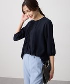 【エーシーデザインバイアルファキュービック/A/C DESIGN BY ALPHACUBIC】のシフォンプリーツTブラウス 大人の最旬トレンドファッション＆コーディネート founy(ファウニー) ファッション Fashion レディースファッション Fashion for Women トップス・カットソー Cut & Sew Tops シャツ・ブラウス・オフィスカジュアル Elegant Blouses & Button-Ups おすすめ Recommended / Our Picks シフォン Chiffon, Lightweight Fabric フロント Front, Front Design プリーツ Pleats, Pleated エレガント 上品 Elegant ビジネス 仕事 通勤 Business / Work / Commuting thumbnail ネイビー|ID: prp329100004992486 ipo3291000000037388994