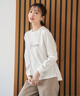 【イッカ/ikka】のロゴフォトプリントスウェットTシャツ 大人の最旬トレンドファッション＆コーディネート founy(ファウニー) ファッション Fashion レディースファッション Fashion for Women トップス・カットソー Cut & Sew Tops シャツ・ブラウス・オフィスカジュアル Elegant Blouses & Button-Ups レディースパーカー・カジュアルフーディー Casual Hoodies & Sweatshirts ロングTシャツ・Tシャツ Longline T-Shirts & Tees スウェット・クルーネックトップス Sweatshirts & Crewnecks / Relaxed Fit Sweat Tops インナー Innerwear カットソー Cut and Sewn Top スウェット / スエット Sweatshirt, Sweatwear ダブル Double, Double-Breasted デニム Denim, Jeans Material バランス Balance, Style Balance プリント Print, Printed Pattern ボトム Bottoms, Lower Wear 定番 Standard, Basic Item 春 Spring |ID:prp329100004992497