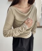 【ジュノア/JUNOAH】のドレープデザインカットソー 大人の最旬トレンドファッション＆コーディネート founy(ファウニー) ファッション Fashion レディースファッション Fashion for Women トップス・カットソー Cut & Sew Tops カットソー・ベーシックTシャツ Cut-and-Sewn Tops / Stretch Tees & Basics thumbnail グレージュ|ID: prp329100004992501 ipo3291000000037389124