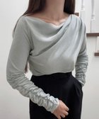 【ジュノア/JUNOAH】のドレープデザインカットソー 大人の最旬トレンドファッション＆コーディネート founy(ファウニー) ファッション Fashion レディースファッション Fashion for Women トップス・カットソー Cut & Sew Tops カットソー・ベーシックTシャツ Cut-and-Sewn Tops / Stretch Tees & Basics thumbnail ライトグレー|ID: prp329100004992501 ipo3291000000037389125