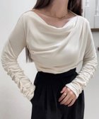 【ジュノア/JUNOAH】のドレープデザインカットソー 大人の最旬トレンドファッション＆コーディネート founy(ファウニー) ファッション Fashion レディースファッション Fashion for Women トップス・カットソー Cut & Sew Tops カットソー・ベーシックTシャツ Cut-and-Sewn Tops / Stretch Tees & Basics thumbnail ホワイト|ID: prp329100004992501 ipo3291000000037389126