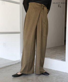 【セレクトモカ/SELECT MOCA】の【Et】ラップベルトワイドパンツ 大人の最旬トレンドファッション＆コーディネート founy(ファウニー) ファッション Fashion レディースファッション Fashion for Women パンツ Pants & Trousers ベルト&ウエストマーク Belts & Waist Accessories カットソー Cut and Sewn Top ジャケット Jacket, Outerwear バランス Balance, Style Balance フィット Fit, Slim Fit フォーマル Formal, Dressy リボン Ribbon, Bow ロング Long, Long-Length |ID:prp329100004992531
