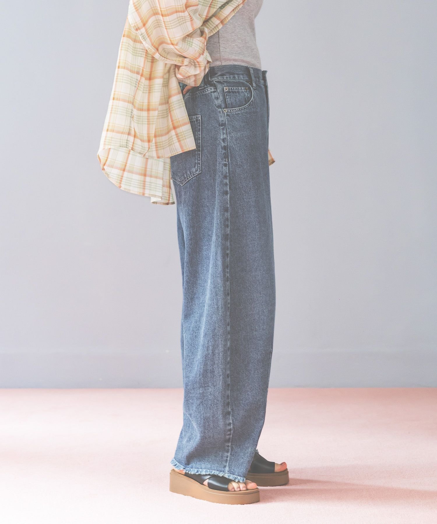 【ニコアンド/niko and】のセルフカットカーブパンツ インテリア・キッズ・メンズ・レディースファッション・服の通販 founy(ファウニー) 　ファッション　Fashion　レディースファッション　Fashion for Women　パンツ　Pants & Trousers　インディゴ　Indigo Denim　シンプル　Simple, Minimal　スウェット / スエット　Sweatshirt, Sweatwear　ストライプ　Stripe, Striped Pattern　デニム　Denim, Jeans Material　トレンド　Trend, Trending Now　バランス　Balance, Style Balance　フェミニン　Feminine, Girly　フリンジ　Fringe, Tassel　ベーシック　Basic, Essential　おすすめ　Recommended / Our Picks　インディゴ|ID: prp329100004992534 ipo3291000000037389339