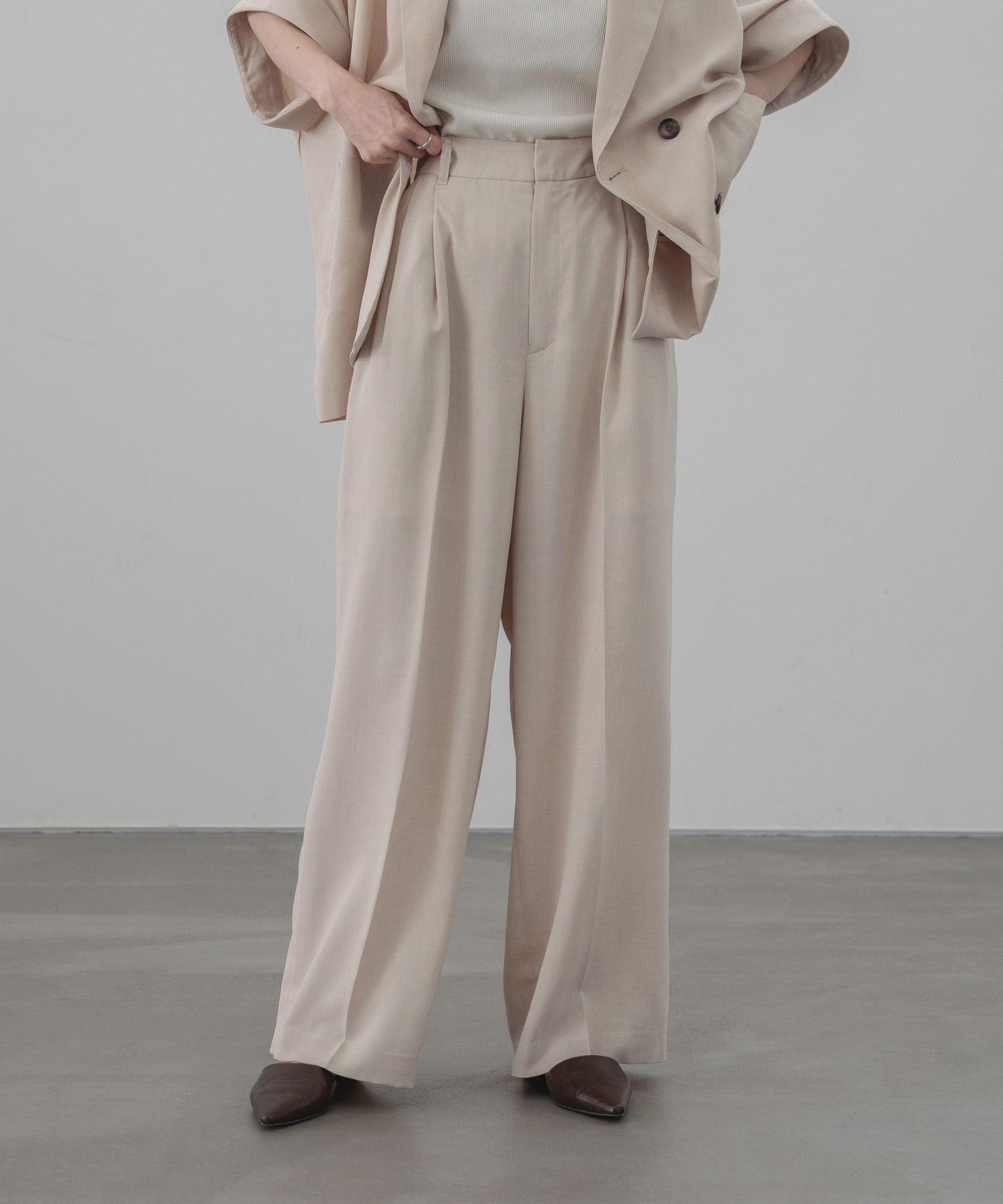 【ローリーズファーム/LOWRYS FARM】のバスケットワイドパンツ インテリア・キッズ・メンズ・レディースファッション・服の通販 founy(ファウニー) 　ファッション　Fashion　レディースファッション　Fashion for Women　パンツ　Pants & Trousers　おすすめ　Recommended / Our Picks　セットアップ　Set-Up, Coordinated Outfit　ワイド　Wide, Wide Fit　アイボリー08|ID: prp329100004992539 ipo3291000000037389376