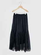 【ラシュッド/LASUD】のSheer check tiered skirt 大人の最旬トレンドファッション＆コーディネート founy(ファウニー) ファッション Fashion レディースファッション Fashion for Women スカート Skirts ティアードスカート Tiered Skirts おすすめ Recommended / Our Picks エアリー Airy Texture カーディガン Cardigan, Knitwear コンパクト Compact, Small Size シアー Sheer, See-Through ティアード Tiered, Tiered Style ロング Long, Long-Length thumbnail ブラック|ID: prp329100004992570 ipo3291000000037389819