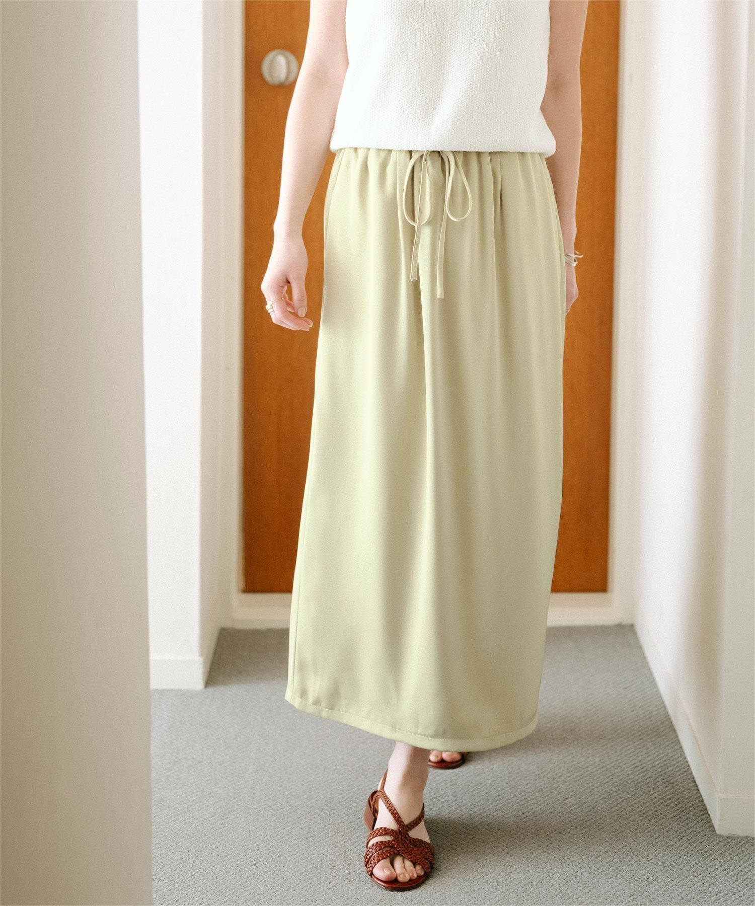 【ユアーズ/ur's】のサテンイージースカート インテリア・キッズ・メンズ・レディースファッション・服の通販 founy(ファウニー) 　ファッション　Fashion　レディースファッション　Fashion for Women　スカート　Skirts　アクセサリー　Fashion Accessories　サテン　Satin, Glossy Fabric　ネップ　Nepp, Slub Yarn　リラックス　Relax, Relaxed Fit　エレガント 上品　Elegant　LGR|ID: prp329100004992580 ipo3291000000037389850