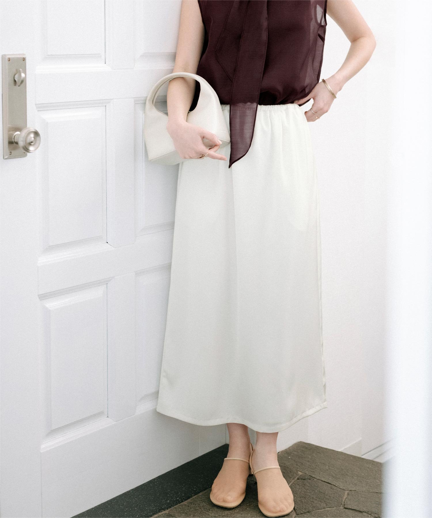 【ユアーズ/ur's】のサテンイージースカート インテリア・キッズ・メンズ・レディースファッション・服の通販 founy(ファウニー) 　ファッション　Fashion　レディースファッション　Fashion for Women　スカート　Skirts　アクセサリー　Fashion Accessories　サテン　Satin, Glossy Fabric　ネップ　Nepp, Slub Yarn　リラックス　Relax, Relaxed Fit　エレガント 上品　Elegant　WH|ID: prp329100004992580 ipo3291000000037389851