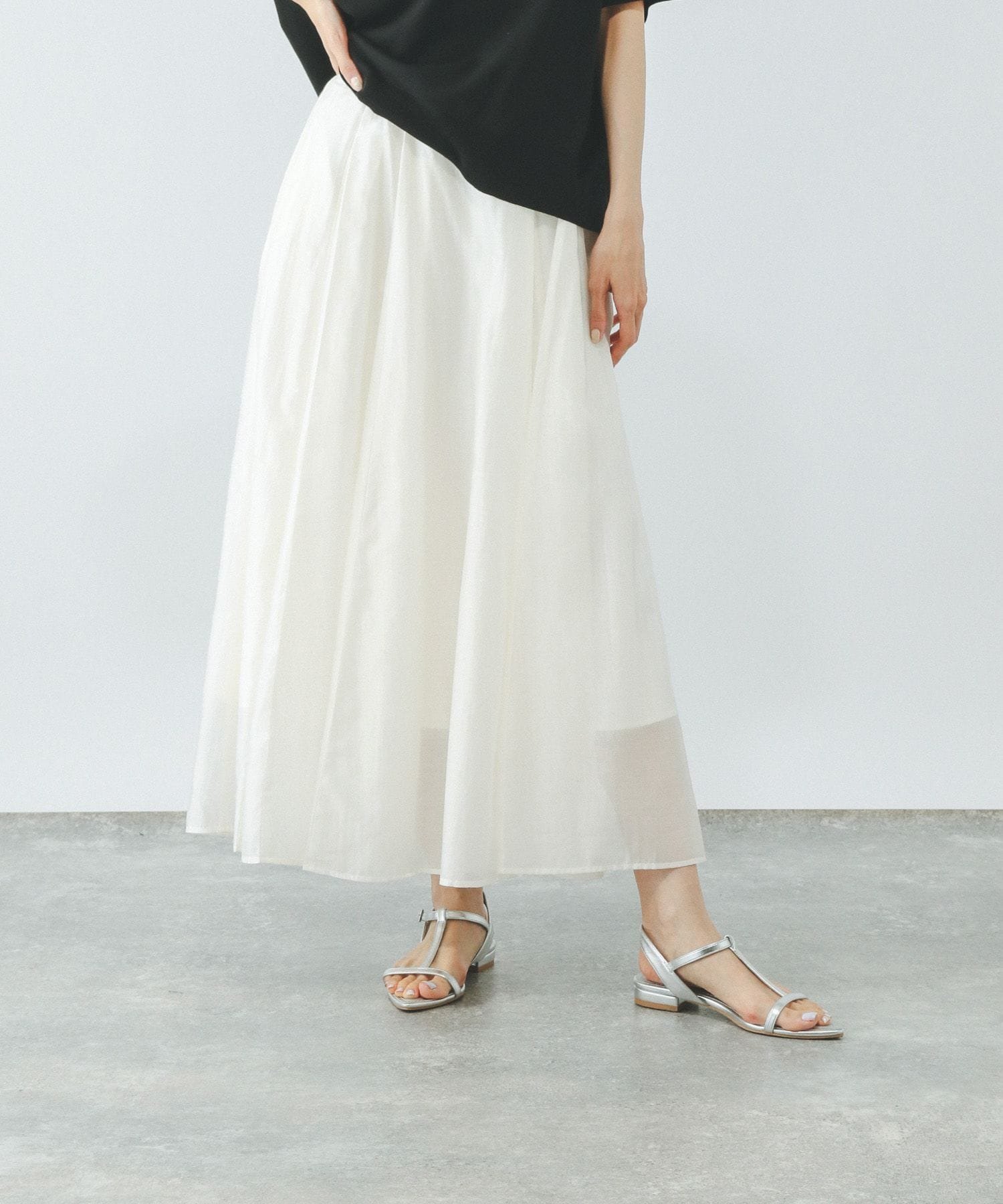 【グローバルワーク/GLOBAL WORK】のシアータックフレアスカート/571416 インテリア・キッズ・メンズ・レディースファッション・服の通販 founy(ファウニー) 　ファッション　Fashion　レディースファッション　Fashion for Women　スカート　Skirts　Aライン・フレアスカート　A-Line & Flared Skirts　ギャザー　Gathered, Ruffled　シアー　Sheer, See-Through　ジャケット　Jacket, Outerwear　スウェット / スエット　Sweatshirt, Sweatwear　チェック　Check, Plaid, Tartan　フレア　Flare, Flared　夏　Summer　楽ちん　Easy Fit, Comfortable　無地　Plain, Solid Color　秋　Autumn　アイボリー08|ID: prp329100004992586 ipo3291000000037389876