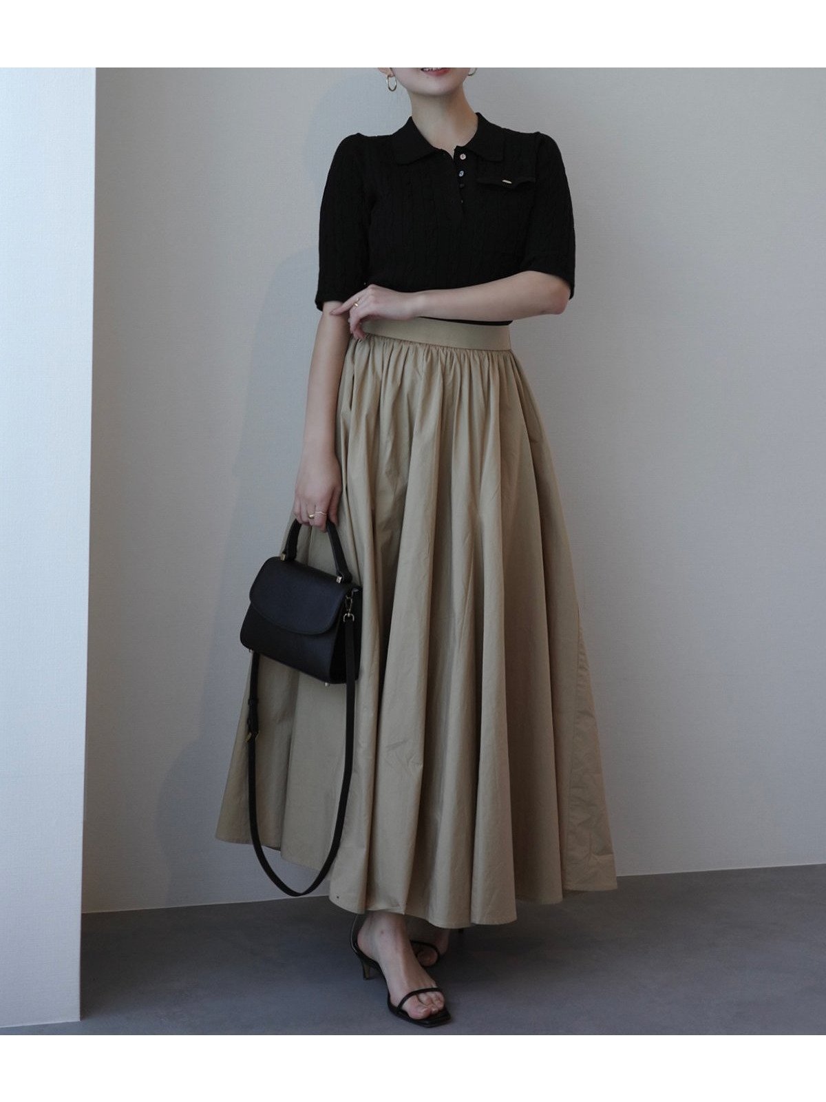 【アニュアンス/anuans】のケーブルポロニットドッキングワンピース インテリア・キッズ・メンズ・レディースファッション・服の通販 founy(ファウニー) 　ファッション　Fashion　レディースファッション　Fashion for Women　ワンピース　Dresses　クラシカル　Classical, Vintage-Inspired　ドッキング　Docking, Mixed Material　フィット　Fit, Slim Fit　フラット　Flat, Flat Shoes　フレア　Flare, Flared　BLACK|ID: prp329100004992589 ipo3291000000037389896