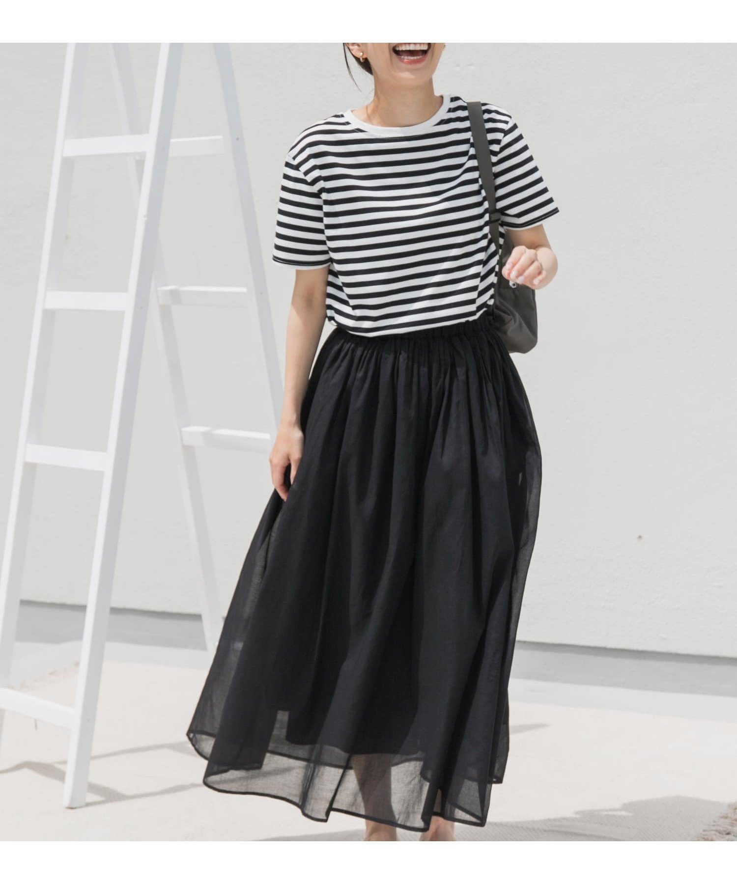 【アーバンリサーチ ドアーズ/URBAN RESEARCH DOORS】の『UR TECH』ボイルカットドッキングワンピース インテリア・キッズ・メンズ・レディースファッション・服の通販 founy(ファウニー) 　ファッション　Fashion　レディースファッション　Fashion for Women　ワンピース　Dresses　インド　Indian Textile　ウェーブ　Wavy Pattern　カットソー　Cut and Sewn Top　ギャザー　Gathered, Ruffled　コンビ　Combo, Combination Style　抗菌　Antibacterial, Bacteria-Resistant　シューズ　Shoes, Footwear　シンプル　Simple, Minimal　ブラウジング　Blouson Silhouette, Cinched Waist　半袖　Short Sleeve, Half Sleeve　ロング　Long, Long-Length　冬　Winter / This Winter　S/S・春夏　SS, Spring/Summer, Warm Season　夏　Summer　2025年　2025　2025春夏・S/S　Spring/Summer 2025 SS25　BORDER|ID: prp329100004992592 ipo3291000000037389926