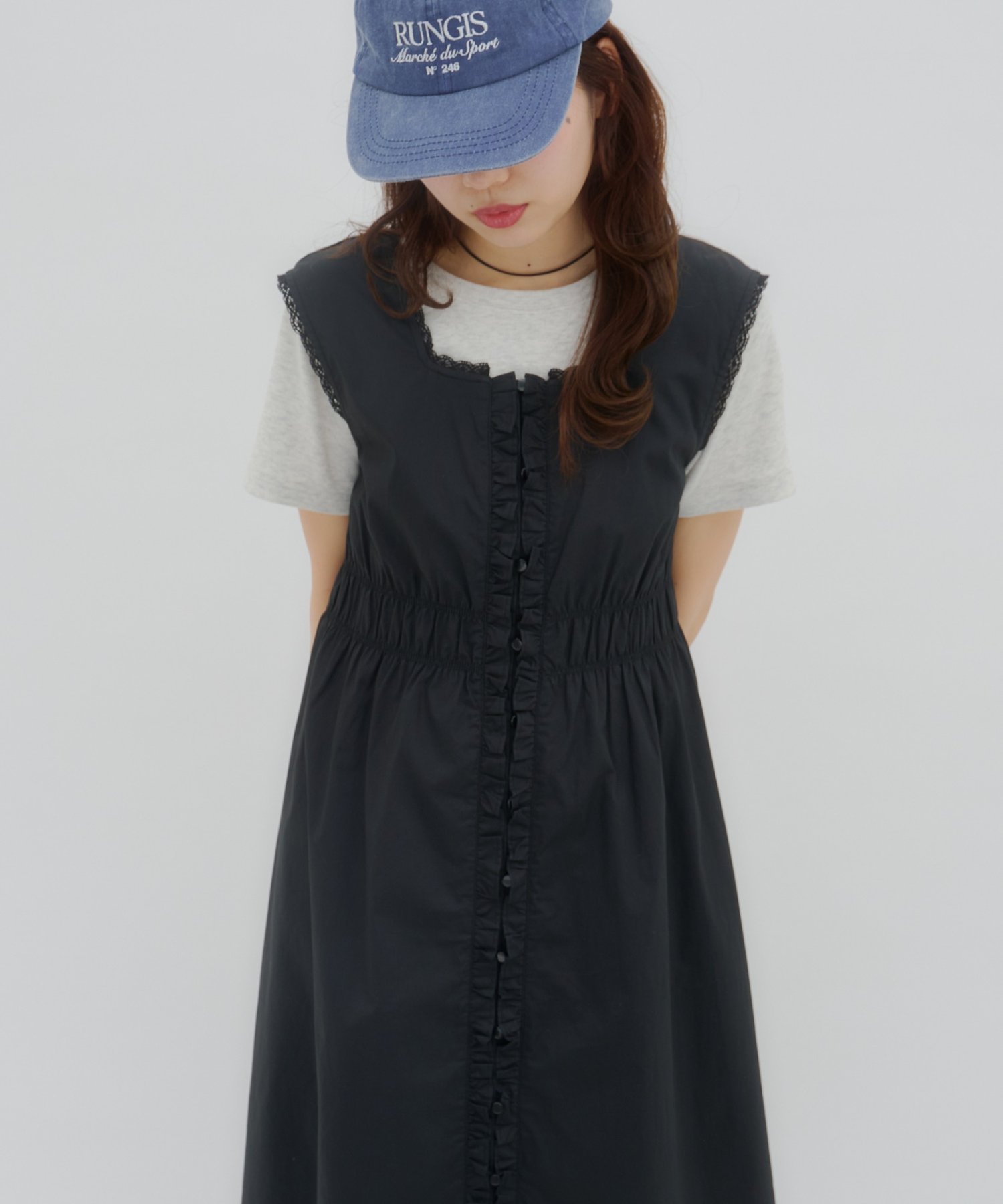 【ディスコート/Discoat】の【umm.】フロントフリルノースリワンピース インテリア・キッズ・メンズ・レディースファッション・服の通販 founy(ファウニー) 　ファッション　Fashion　レディースファッション　Fashion for Women　ワンピース　Dresses　2026年　2026　2026春夏・S/S　Spring/Summer 2026 SS26　ブラック|ID: prp329100004992628 ipo3291000000037390092