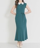 【ミッシュマッシュ/MISCH MASCH】のポロ襟マーメイドニットワンピース MM627429 大人の最旬トレンドファッション＆コーディネート founy(ファウニー) ファッション Fashion レディースファッション Fashion for Women ワンピース Dresses ニットワンピース Knit Dresses トレンド Trend, Trending Now フェミニン Feminine, Girly マーメイド Mermaid, Fishtail Silhouette リボン Ribbon, Bow レース Lace, Lace Fabric thumbnail グリーン|ID: prp329100004992671 ipo3291000000037390524