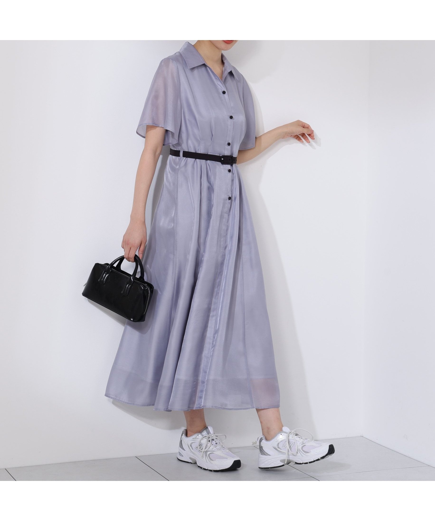 【プロポーション ボディドレッシング/PROPORTION BODY DRESSING】の配色シャツワンピース インテリア・キッズ・メンズ・レディースファッション・服の通販 founy(ファウニー) 　ファッション　Fashion　レディースファッション　Fashion for Women　ワンピース　Dresses　シャツワンピース / 1枚で着映えコーデ　Shirt Dresses　シアー　Sheer, See-Through　ドット　Polka Dot, Dot Pattern　夏　Summer　無地　Plain, Solid Color　ブルー|ID: prp329100004992680 ipo3291000000037391738