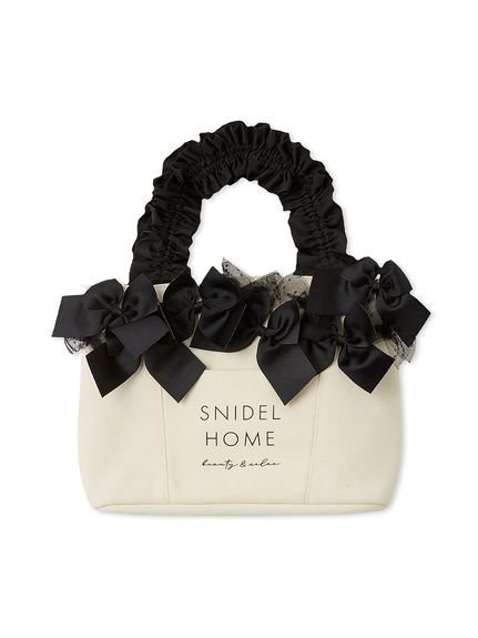 【スナイデル ホーム/SNIDEL HOME】のリボンバッグ インテリア・キッズ・メンズ・レディースファッション・服の通販 founy(ファウニー) 　ファッション　Fashion　レディースファッション　Fashion for Women　バッグ　Bags　おすすめ　Recommended / Our Picks　キャンバス　Canvas, Canvas Fabric　ギフト プレゼント　Gift / Present　ギャザー　Gathered, Ruffled　スマート　Smart, Elegant　チュール　Tulip, Tulip Motif　ドット　Polka Dot, Dot Pattern　ボックス　Boxy, Box Shape　ポケット　Pocket, Pocket Detail　ポーチ　Pouch, Small Case　リボン　Ribbon, Bow　人気　Popular, Best Seller　定番　Standard, Basic Item　IVR[003]|ID: prp329100004992693 ipo3291000000037392042