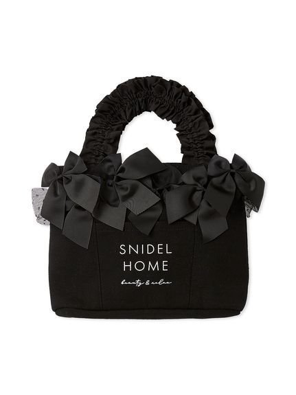 【スナイデル ホーム/SNIDEL HOME】のリボンバッグ インテリア・キッズ・メンズ・レディースファッション・服の通販 founy(ファウニー) 　ファッション　Fashion　レディースファッション　Fashion for Women　バッグ　Bags　おすすめ　Recommended / Our Picks　キャンバス　Canvas, Canvas Fabric　ギフト プレゼント　Gift / Present　ギャザー　Gathered, Ruffled　スマート　Smart, Elegant　チュール　Tulip, Tulip Motif　ドット　Polka Dot, Dot Pattern　ボックス　Boxy, Box Shape　ポケット　Pocket, Pocket Detail　ポーチ　Pouch, Small Case　リボン　Ribbon, Bow　人気　Popular, Best Seller　定番　Standard, Basic Item　BLK[009]|ID: prp329100004992693 ipo3291000000037392044