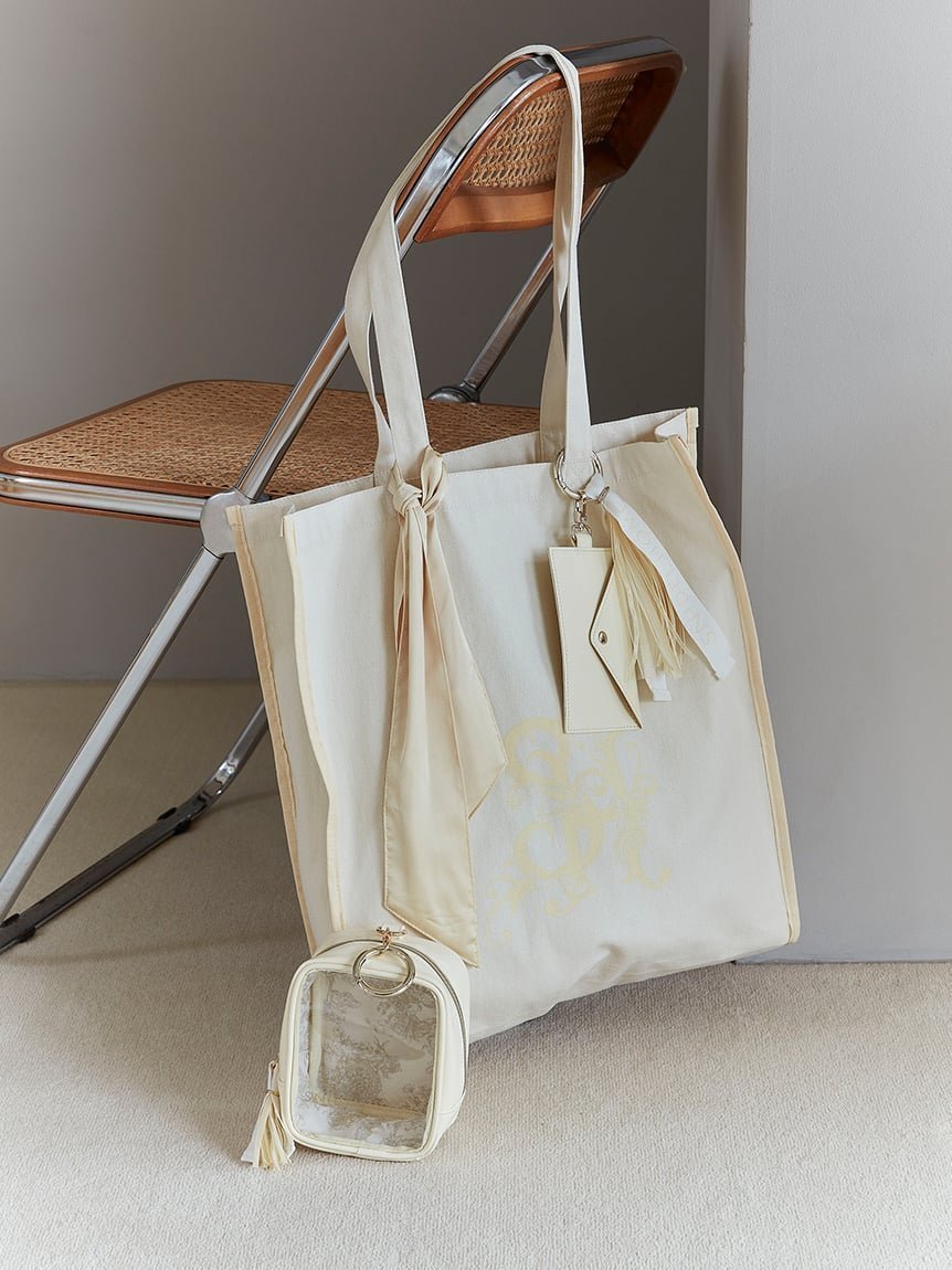 【スナイデル ホーム/SNIDEL HOME】のロゴトートバッグ インテリア・キッズ・メンズ・レディースファッション・服の通販 founy(ファウニー) 　ファッション　Fashion　レディースファッション　Fashion for Women　バッグ　Bags　おすすめ　Recommended / Our Picks　イエロー　Yellow　サテン　Satin, Glossy Fabric　スマート　Smart, Elegant　パイピング　Piping, Trim Design　パープル　Purple, Violet　リボン　Ribbon, Bow　人気　Popular, Best Seller　旅行　Travel　YEL[032]|ID: prp329100004992695 ipo3291000000037392059