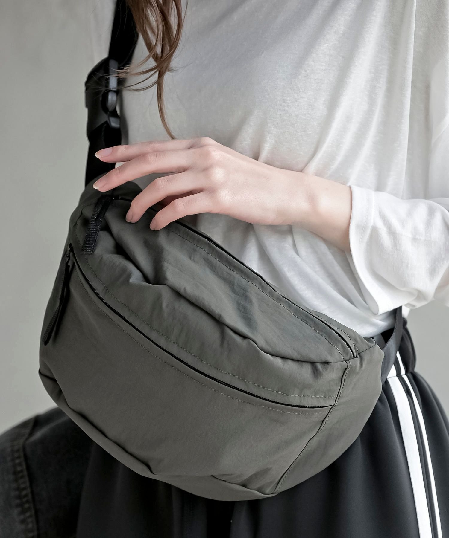 【アールピーエス/rps】のナイロンボディBAG インテリア・キッズ・メンズ・レディースファッション・服の通販 founy(ファウニー) 　ファッション　Fashion　レディースファッション　Fashion for Women　バッグ　Bags　アウトドア　Outdoor Clothing　ショルダー　Shoulder, Shoulder Strap　シンプル　Simple, Minimal　ポケット　Pocket, Pocket Detail　再入荷　Restock / Back in Stock　グレー|ID: prp329100004992709 ipo3291000000037392152