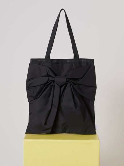 【スナイデル/SNIDEL】の【SNIDEL×LeSportsac】LG BOW EMERALD TOTE インテリア・キッズ・メンズ・レディースファッション・服の通販 founy(ファウニー) 　ファッション　Fashion　レディースファッション　Fashion for Women　バッグ　Bags　イエロー　Yellow　コレクション　Collection, Seasonal Line　シルバー　Silver, Metallic Silver　スマート　Smart, Elegant　ドット　Polka Dot, Dot Pattern　フェミニン　Feminine, Girly　別注　Limited Edition, Custom Order　無地　Plain, Solid Color　リボン　Ribbon, Bow　ビジネス 仕事 通勤　Business / Work / Commuting　BLK[009]|ID: prp329100004992729 ipo3291000000037392275