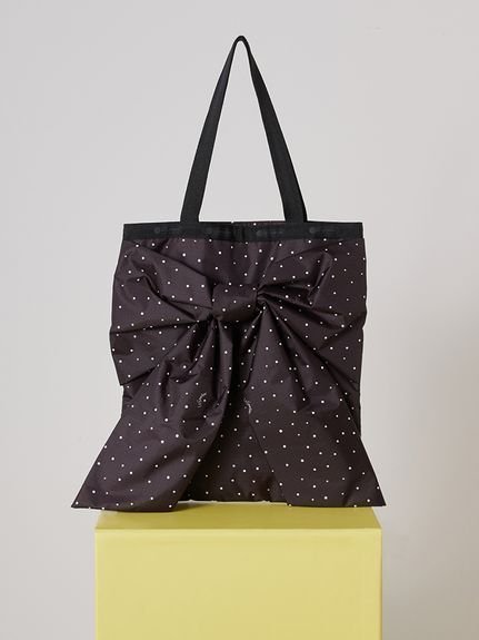 【スナイデル/SNIDEL】の【SNIDEL×LeSportsac】LG BOW EMERALD TOTE インテリア・キッズ・メンズ・レディースファッション・服の通販 founy(ファウニー) 　ファッション　Fashion　レディースファッション　Fashion for Women　バッグ　Bags　イエロー　Yellow　コレクション　Collection, Seasonal Line　シルバー　Silver, Metallic Silver　スマート　Smart, Elegant　ドット　Polka Dot, Dot Pattern　フェミニン　Feminine, Girly　別注　Limited Edition, Custom Order　無地　Plain, Solid Color　リボン　Ribbon, Bow　ビジネス 仕事 通勤　Business / Work / Commuting　DOT[934]|ID: prp329100004992729 ipo3291000000037392276