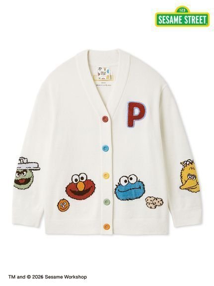 【ジェラート ピケ/gelato pique】の【SESAME STREET】エアリーモコアップリケカーディガン インテリア・キッズ・メンズ・レディースファッション・服の通販 founy(ファウニー) 　ファッション　Fashion　レディースファッション　Fashion for Women　トップス・カットソー　Cut & Sew Tops　カーディガン・羽織り　Layered Style Cardigans　カットソー　Cut and Sewn Top　カラフル　Colorful Design　カーディガン　Cardigan, Knitwear　キャラクター　Character, Licensed Characters　軽量　Lightweight, Ultra Light　スマート　Smart, Elegant　人気　Popular, Best Seller　フロント　Front, Front Design　メンズ　Men's, Menswear　モチーフ　Motif, Design Theme　おすすめ　Recommended / Our Picks　CRM[004]|ID: prp329100004992777 ipo3291000000037392496