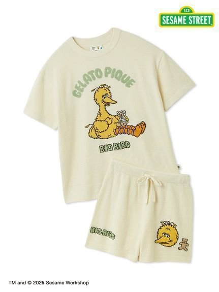 【ジェラート ピケ/gelato pique】の【SESAME STREET】エアリーモコジャガードプルオーバー ショートパンツセット インテリア・キッズ・メンズ・レディースファッション・服の通販 founy(ファウニー) 　ファッション　Fashion　レディースファッション　Fashion for Women　パンツ　Pants & Trousers　ショートパンツ・ハーフパンツ　High-Waisted & Relaxed Shorts　アシンメトリー　Asymmetrical Style　イエロー　Yellow　春　Spring　カラフル　Colorful Design　キャラクター　Character, Licensed Characters　軽量　Lightweight, Ultra Light　シューズ　Shoes, Footwear　ショート　Short, Short Length　スマート　Smart, Elegant　フロント　Front, Front Design　ボーダー　Border, Stripe　半袖　Short Sleeve, Half Sleeve　モコモコ　Fuzzy, Fluffy　おすすめ　Recommended / Our Picks　ギフト プレゼント　Gift / Present　YEL[032]|ID: prp329100004992780 ipo3291000000037392524