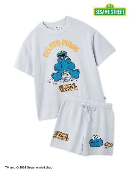 【ジェラート ピケ/gelato pique】の【SESAME STREET】エアリーモコジャガードプルオーバー ショートパンツセット インテリア・キッズ・メンズ・レディースファッション・服の通販 founy(ファウニー) 　ファッション　Fashion　レディースファッション　Fashion for Women　パンツ　Pants & Trousers　ショートパンツ・ハーフパンツ　High-Waisted & Relaxed Shorts　アシンメトリー　Asymmetrical Style　イエロー　Yellow　春　Spring　カラフル　Colorful Design　キャラクター　Character, Licensed Characters　軽量　Lightweight, Ultra Light　シューズ　Shoes, Footwear　ショート　Short, Short Length　スマート　Smart, Elegant　フロント　Front, Front Design　ボーダー　Border, Stripe　半袖　Short Sleeve, Half Sleeve　モコモコ　Fuzzy, Fluffy　おすすめ　Recommended / Our Picks　ギフト プレゼント　Gift / Present　BLU[086]|ID: prp329100004992780 ipo3291000000037392526