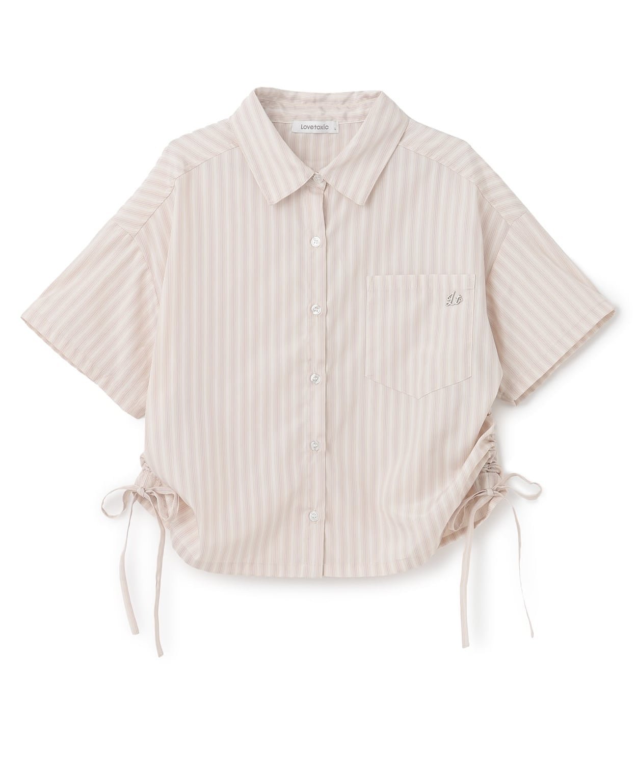 【ナルミヤ オンライン/NARUMIYA ONELINE / KIDS】の短丈ドロストストライプ半袖シャツ 大人の最旬トレンドファッション＆コーディネート founy(ファウニー) 　ファッション　Fashion　キッズファッション　Fashion for Kids　ストライプ　Stripe, Striped Pattern　ドローストリング　Drawstring, Pull Cord　バランス　Balance, Style Balance　ポケット　Pocket, Pocket Detail　ミニスカート　Mini Skirt, Short Skirt　半袖　Short Sleeve, Half Sleeve　 other-1|ID: prp329100004992803 ipo3291000000037393262