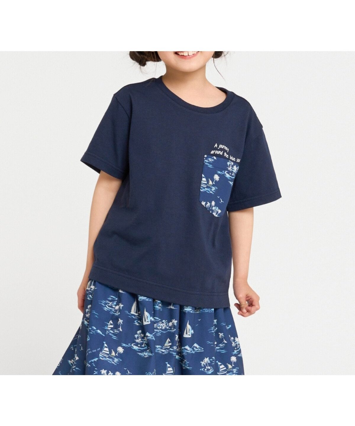 【コムサイズム/COMME CA ISM / KIDS】のマリンアロハ柄ポケット 半袖Tシャツ インテリア・キッズ・メンズ・レディースファッション・服の通販 founy(ファウニー) ファッション Fashion キッズファッション Fashion for Kids アロハ Aloha シンプル Simple, Minimal ブロード Broadcloth, Fine Cotton プリント Print, Printed Pattern ベビー Baby, Babywear ポケット Pocket, Pocket Detail エレガント 上品 Elegant 半袖 Short Sleeve, Half Sleeve 吸水 Absorbent, Quick-Dry ネイビー|ID: prp329100004992807 ipo3291000000037393296