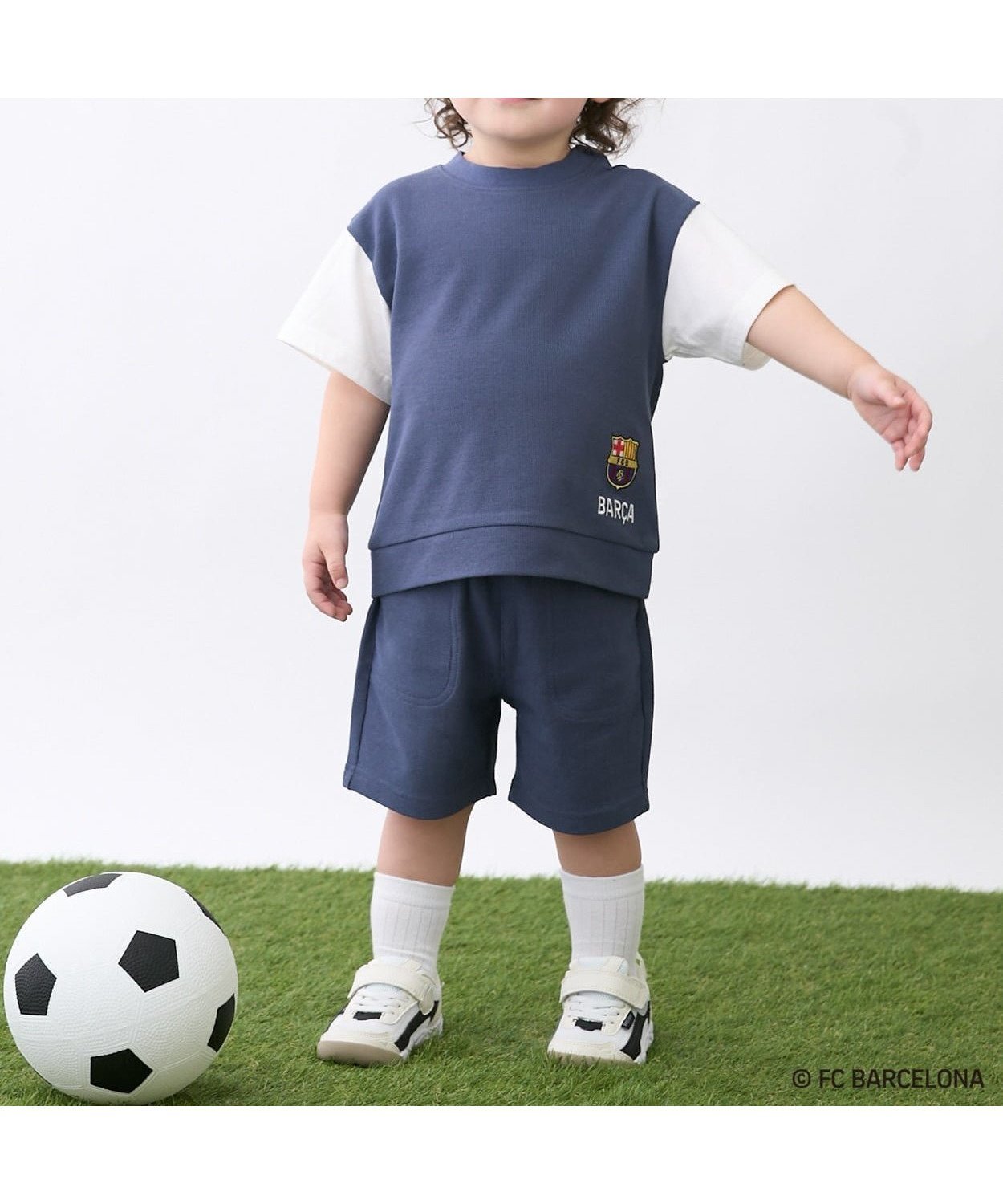 【ナルミヤ オンライン/NARUMIYA ONELINE / KIDS】の【FC BARCELONA】カットセットアップ インテリア・キッズ・メンズ・レディースファッション・服の通販 founy(ファウニー) 　ファッション　Fashion　キッズファッション　Fashion for Kids　カットソー　Cut and Sewn Top　スポーティ　Sporty, Casual Athletic　セットアップ　Set-Up, Coordinated Outfit　ポケット　Pocket, Pocket Detail　エレガント 上品　Elegant　夏　Summer　紺|ID: prp329100004992809 ipo3291000000037393308