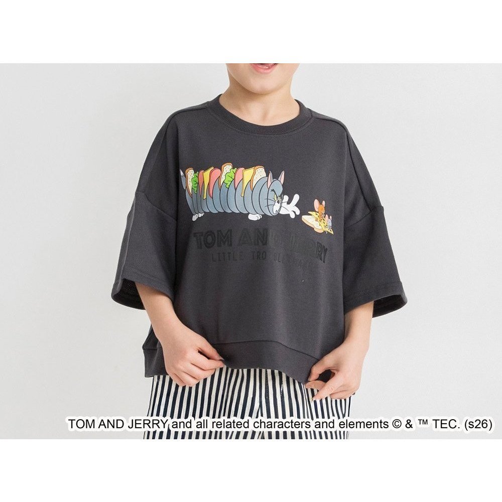 【ブランシェス/branshes / KIDS】の【トムとジェリー】スウェット7分袖Tシャツ 大人の最旬トレンドファッション＆コーディネート founy(ファウニー) 　ファッション　Fashion　キッズファッション　Fashion for Kids　キャップ　Cap, Baseball Cap　キャラクター　Character, Licensed Characters　スウェット / スエット　Sweatshirt, Sweatwear　ハーフ　Half, Half-Length　フロント　Front, Front Design　プリント　Print, Printed Pattern　モチーフ　Motif, Design Theme　リラックス　Relax, Relaxed Fit　人気　Popular, Best Seller　長袖　Long Sleeve, Full Sleeve　 other-1|ID: prp329100004992815 ipo3291000000037393393