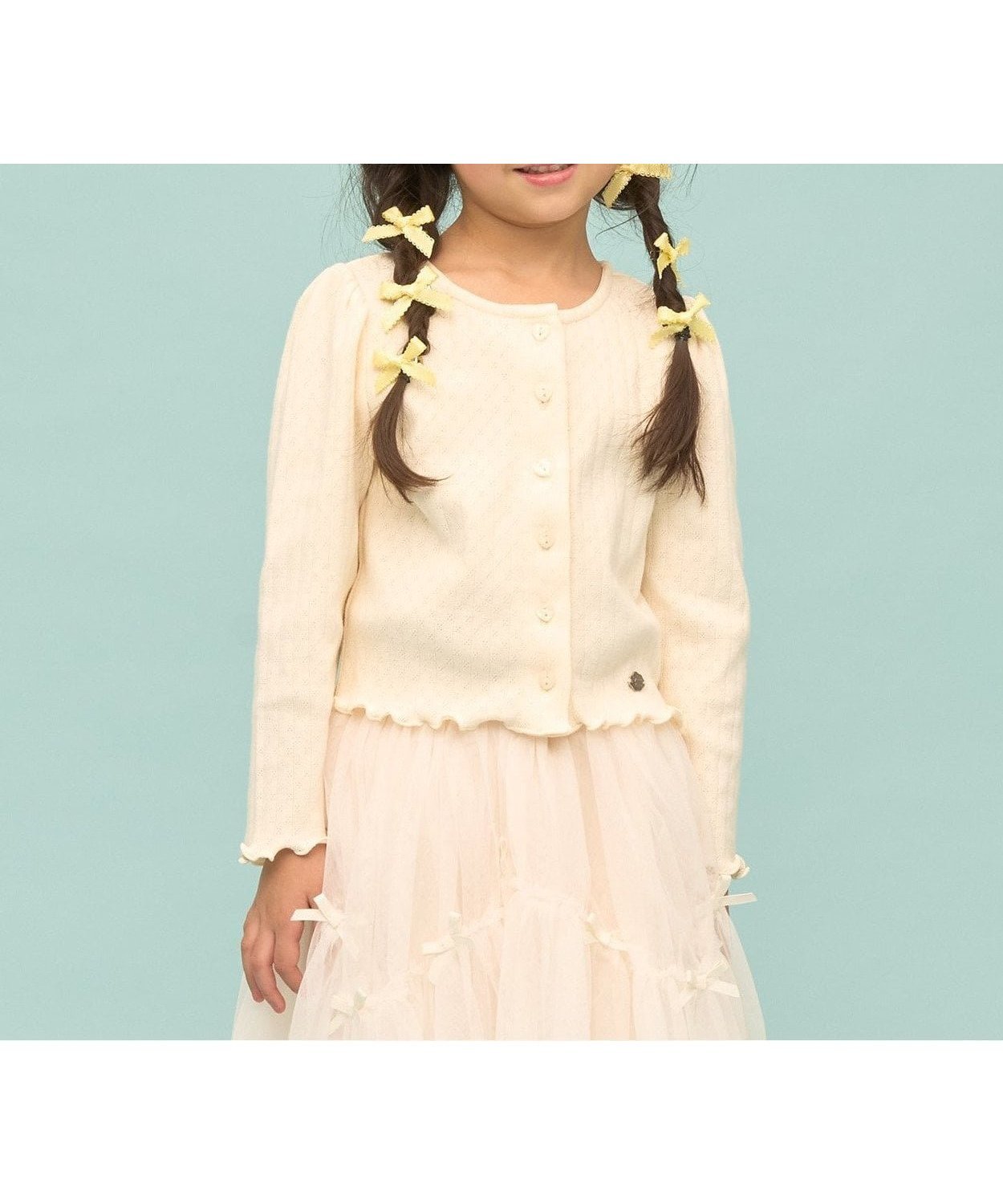 【ナルミヤ オンライン/NARUMIYA ONELINE / KIDS】の【UV加工】【温度調整できる】パターンメッシュカーディガン インテリア・キッズ・メンズ・レディースファッション・服の通販 founy(ファウニー) 　ファッション　Fashion　キッズファッション　Fashion for Kids　カーディガン　Cardigan, Knitwear　コンパクト　Compact, Small Size　シンプル　Simple, Minimal　パターン　Pattern, Design Print　フォーマル　Formal, Dressy　メッシュ　Mesh, Net Fabric　夏　Summer　アイボリー|ID: prp329100004992818 ipo3291000000037393434