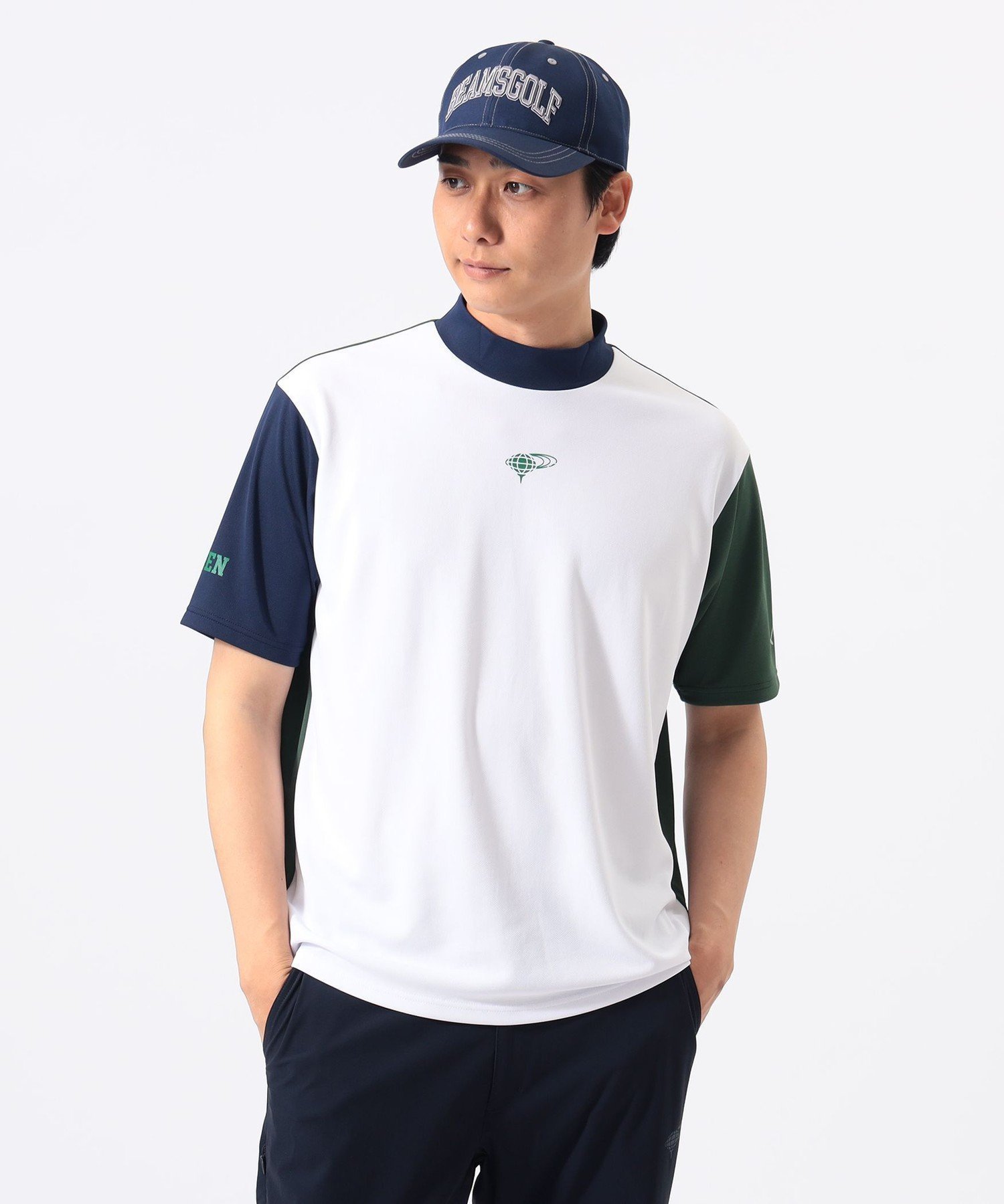 【ビームス ゴルフ/BEAMS GOLF / MEN】のORANGE LABEL / クレイジーパターン モックネックシャツ(吸水速乾・UVカット) インテリア・キッズ・メンズ・レディースファッション・服の通販 founy(ファウニー) 　ファッション　Fashion　メンズファッション　Fashion for Men　アウトドア　Outdoor Clothing　吸水　Absorbent, Quick-Dry　ストレッチ　Stretch, Stretchy Fabric　フロント　Front, Front Design　プリント　Print, Printed Pattern　ベーシック　Basic, Essential　メッシュ　Mesh, Net Fabric　モチーフ　Motif, Design Theme　夏　Summer　ゴルフ　Golf　WHITE|ID: prp329100004992823 ipo3291000000037393498