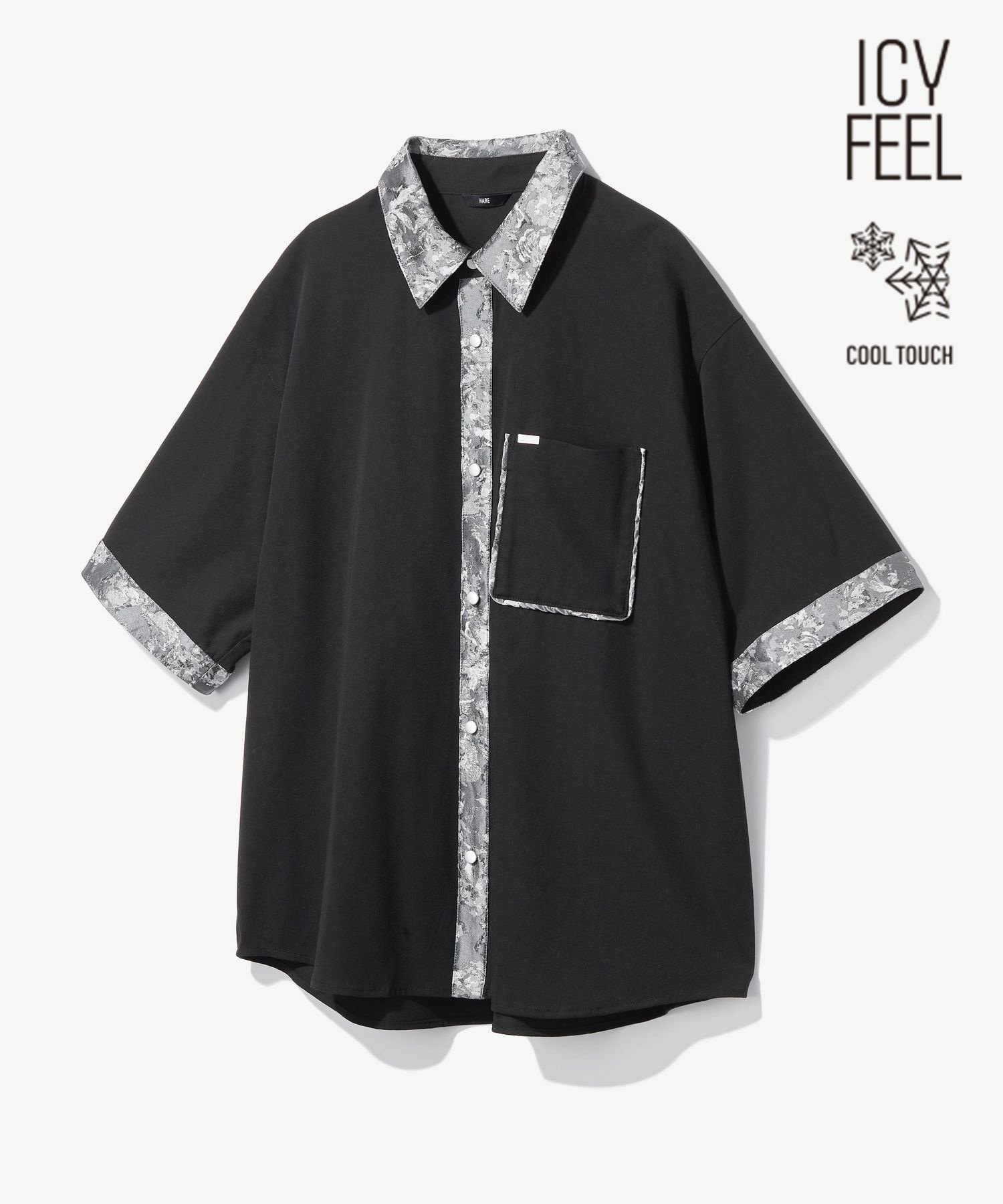 【ハレ/HARE / MEN】の【接触冷感】ジャガードクレリックシャツ インテリア・キッズ・メンズ・レディースファッション・服の通販 founy(ファウニー) 　ファッション　Fashion　メンズファッション　Fashion for Men　インナー　Innerwear　クラシック　Classic, Timeless Style　グラフィック　Graphic, Graphic Design　スマート　Smart, Elegant　パターン　Pattern, Design Print　フォルム　Silhouette, Form　ポケット　Pocket, Pocket Detail　エレガント 上品　Elegant　無地　Plain, Solid Color　ブラック09|ID: prp329100004992838 ipo3291000000037393571