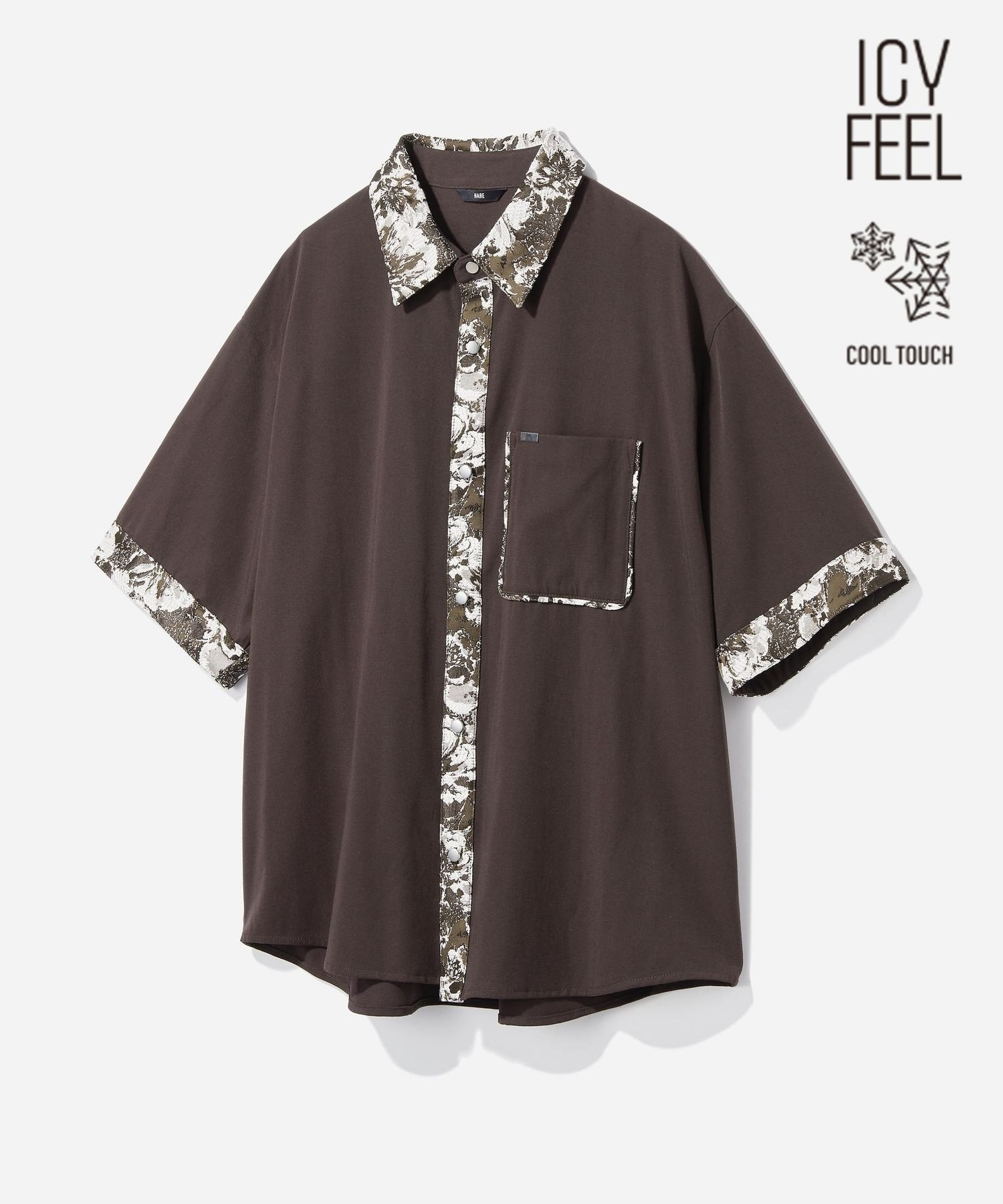 【ハレ/HARE / MEN】の【接触冷感】ジャガードクレリックシャツ インテリア・キッズ・メンズ・レディースファッション・服の通販 founy(ファウニー) 　ファッション　Fashion　メンズファッション　Fashion for Men　インナー　Innerwear　クラシック　Classic, Timeless Style　グラフィック　Graphic, Graphic Design　スマート　Smart, Elegant　パターン　Pattern, Design Print　フォルム　Silhouette, Form　ポケット　Pocket, Pocket Detail　エレガント 上品　Elegant　無地　Plain, Solid Color　ブラウン59|ID: prp329100004992838 ipo3291000000037393572