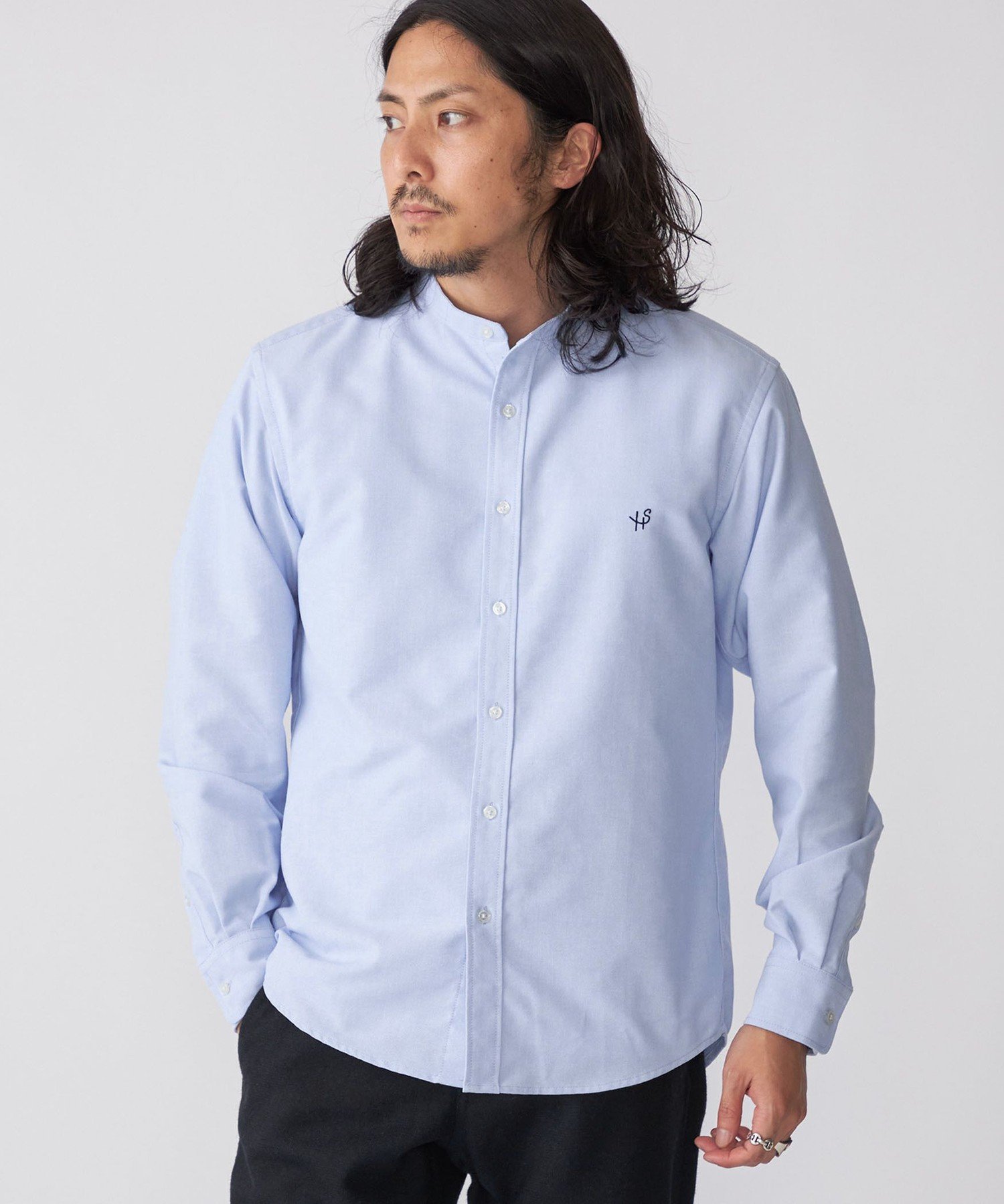【シップス/SHIPS / MEN】の【WEB限定】SHIPS 防シワ・吸水速乾 Drymix ワンポイントロゴバンドカラーシャツ インテリア・キッズ・メンズ・レディースファッション・服の通販 founy(ファウニー) ファッション Fashion メンズファッション Fashion for Men カーディガン Cardigan, Knitwear 吸水 Absorbent, Quick-Dry ジャケット Jacket, Outerwear スタイリッシュ Stylish, Fashionable 定番 Standard, Basic Item おすすめ Recommended / Our Picks ビジネス 仕事 通勤 Business / Work / Commuting ライトブルー|ID: prp329100004992847 ipo3291000000037393621