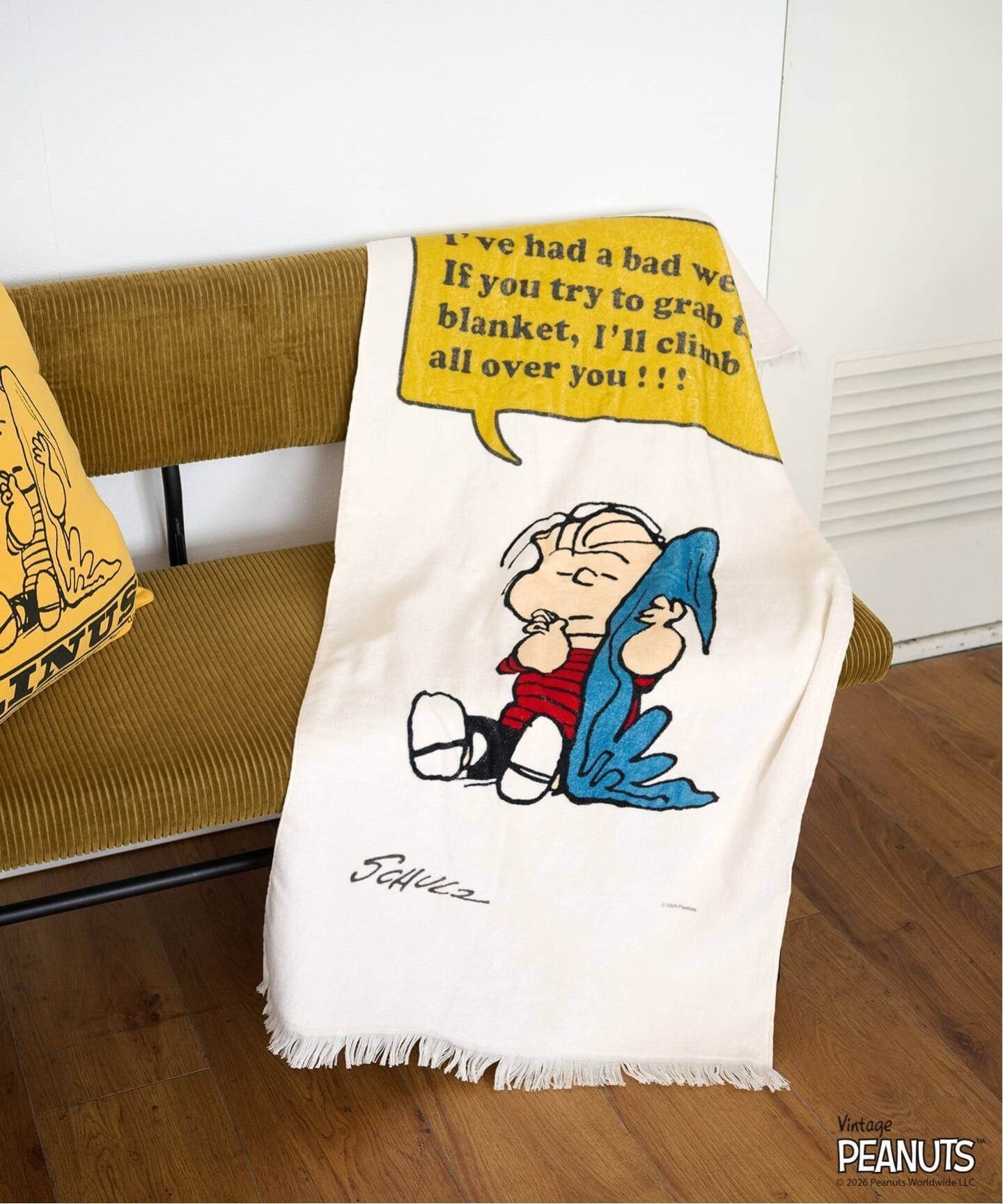 【ジャーナルスタンダード ファニチャー/journal standard Furniture / MEN】の【PEANUTS*JOURNAL STANDARD FURNITURE】BATH TOWEL バスタオル インテリア・キッズ・メンズ・レディースファッション・服の通販 founy(ファウニー) 　ファッション　Fashion　メンズファッション　Fashion for Men　キャラクター　Character, Licensed Characters　タオル　Towel, Bath Towel　フリンジ　Fringe, Tassel　犬　Dog　ギフト プレゼント　Gift / Present　イエロー|ID: prp329100004992856 ipo3291000000037393668