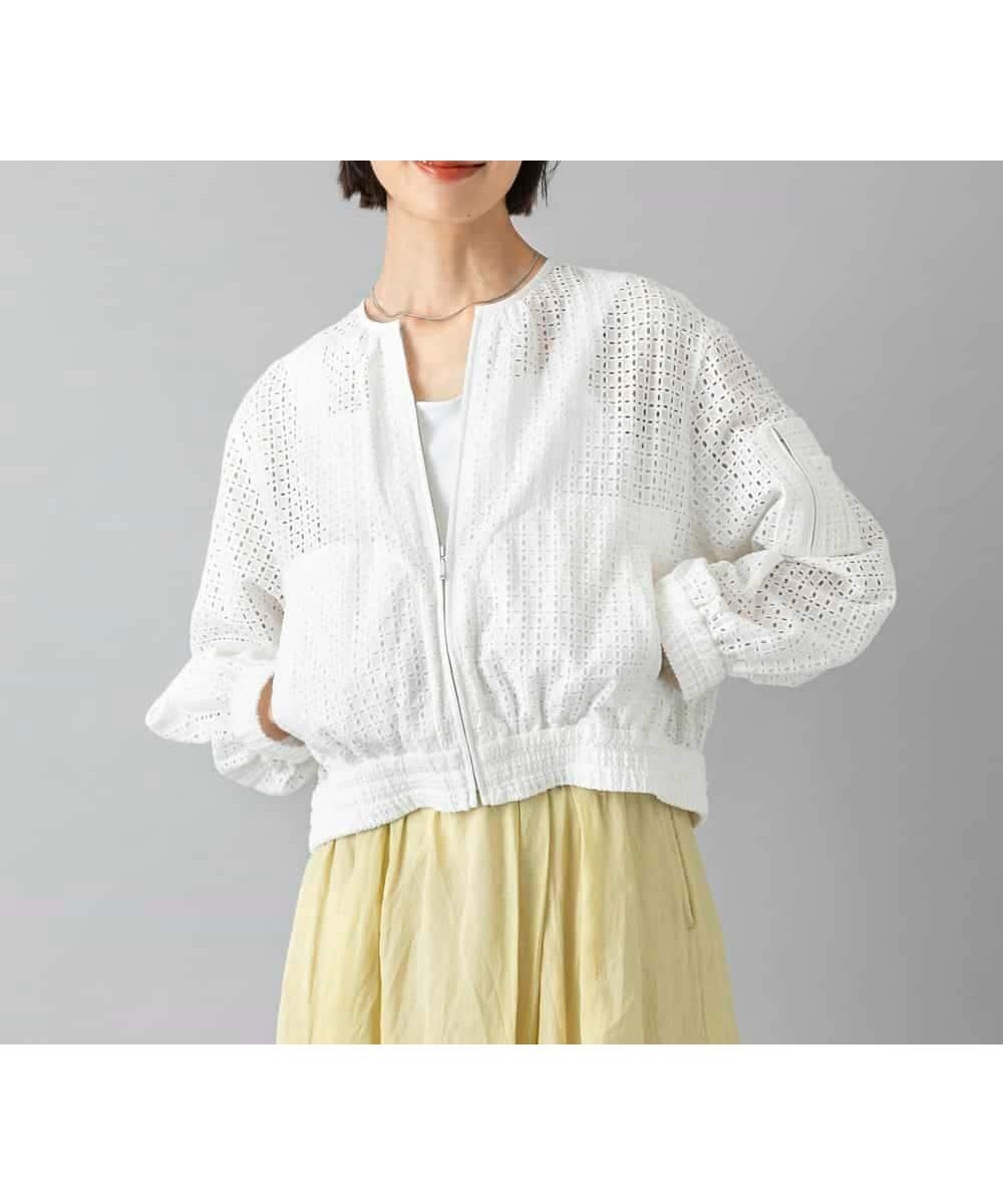 【ミッシェルクラン/MICHEL KLEIN】のレース MA-1ブルゾン 大人の最旬トレンドファッション＆コーディネート founy(ファウニー) 　ファッション　Fashion　レディースファッション　Fashion for Women　アウター　Coat / Outerwear Collection　ブルゾンジャケット・スポーティアウター　Blouson Jackets　MA-1ジャケット　MA-1 Bomber Jackets / Flight Jackets　春　Spring　洗える　Machine Washable　秋　Autumn　シンプル　Simple, Minimal　スタイリッシュ　Stylish, Fashionable　ダウン　Down, Puffer　デニム　Denim, Jeans Material　トレンド　Trend, Trending Now　バランス　Balance, Style Balance　ブルゾン　Blouson, Bomber Jacket　ベーシック　Basic, Essential　ポケット　Pocket, Pocket Detail　マニッシュ　Mannish, Boyish　無地　Plain, Solid Color　レース　Lace, Lace Fabric　ワイド　Wide, Wide Fit　ワーク　Workwear, Utility Style　冬　Winter / This Winter　再入荷　Restock / Back in Stock　夏　Summer　 other-1|ID: prp329100004992867 ipo3291000000037393818