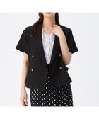 【ミッシュマッシュ/MISCH MASCH】のハーフスリーブジャケット MM628504 大人の最旬トレンドファッション＆コーディネート founy(ファウニー) ファッション Fashion レディースファッション Fashion for Women アウター Coat / Outerwear Collection レディースジャケット・軽アウター Jackets クラシカル Classical, Vintage-Inspired ジャケット Jacket, Outerwear スリーブ Sleeve, Long Sleeve / Short Sleeve ダブル Double, Double-Breasted ハーフ Half, Half-Length フラップ Flap, Flap Pocket ポケット Pocket, Pocket Detail thumbnail ブラック|ID: prp329100004992872 ipo3291000000037393975