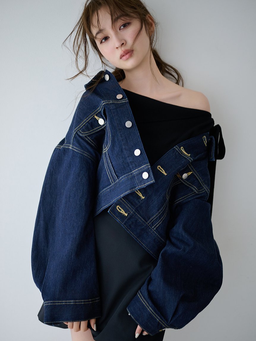 【フレイ アイディー/FRAY I.D】の【Lee× FRAY I.D】デニムジャケット インテリア・キッズ・メンズ・レディースファッション・服の通販 founy(ファウニー) 　ファッション　Fashion　レディースファッション　Fashion for Women　アウター　Coat / Outerwear Collection　レディースジャケット・軽アウター　Jackets　デニムジャケット / カジュアルアウター　Denim Jackets　コラボ　Collaboration, Collab　ジャケット　Jacket, Outerwear　スペシャル　Special, Limited Edition　スマート　Smart, Elegant　セットアップ　Set-Up, Coordinated Outfit　デニム　Denim, Jeans Material　ベーシック　Basic, Essential　ポケット　Pocket, Pocket Detail　ラウンド　Round, Round Neck　ワイド　Wide, Wide Fit　おすすめ　Recommended / Our Picks　エレガント 上品　Elegant　IND[088]|ID: prp329100004992879 ipo3291000000037394050