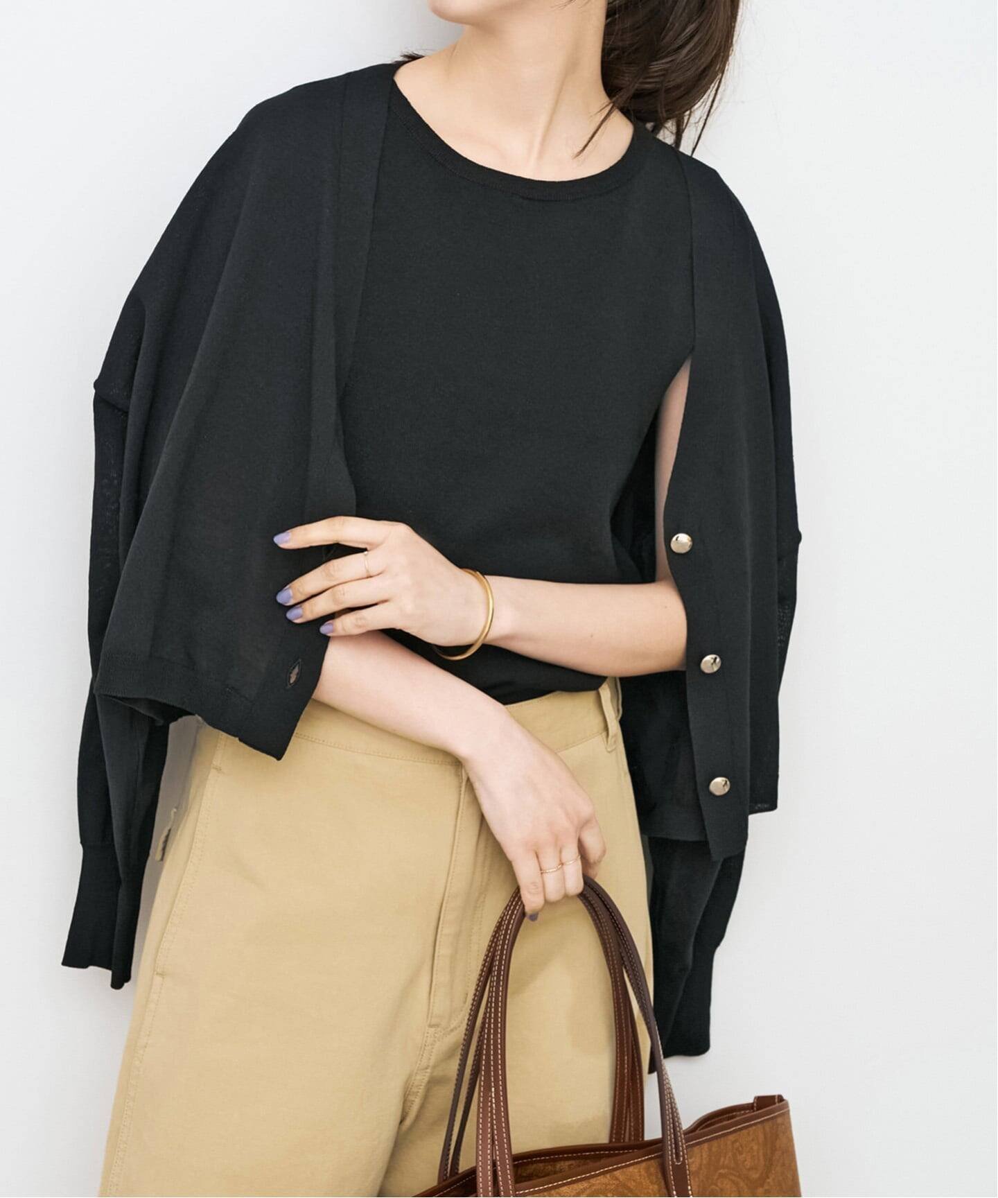 【スピック&スパン/Spick & Span】の《手洗い可》2枚SETアンサンブルニット インテリア・キッズ・メンズ・レディースファッション・服の通販 founy(ファウニー) ファッション Fashion レディースファッション Fashion for Women トップス・カットソー Cut & Sew Tops ニット Knit Tops & Sweaters アンサンブルニット Knit Ensembles & Twin Sets アンサンブル Ensemble Set カーディガン Cardigan, Knitwear タンク Tank Top, Sleeveless Top バランス Balance, Style Balance エレガント 上品 Elegant 夏 Summer 長袖 Long Sleeve, Full Sleeve ブラック|ID: prp329100004992893 ipo3291000000037394122