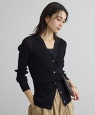 【サロン アダム エ ロペ/SALON adam et rope'】の【WEB限定】シアーリブニットVネックカーディガン 大人の最旬トレンドファッション＆コーディネート founy(ファウニー) ファッション Fashion レディースファッション Fashion for Women トップス・カットソー Cut & Sew Tops ニット Knit Tops & Sweaters カーディガン・羽織り Layered Style Cardigans Vネックトップス V-Neck Tops / V-Cut Neckline Shirts アンサンブル Ensemble Set 春 Spring カーディガン Cardigan, Knitwear コンパクト Compact, Small Size サテン Satin, Glossy Fabric シアー Sheer, See-Through バランス Balance, Style Balance フィット Fit, Slim Fit ボトム Bottoms, Lower Wear 羽織 Haori, Light Jacket ワイド Wide, Wide Fit S/S・春夏 SS, Spring/Summer, Warm Season 夏 Summer エレガント 上品 Elegant thumbnail ブラック(01)|ID: prp329100004992896 ipo3291000000037394142