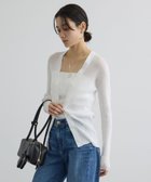【サロン アダム エ ロペ/SALON adam et rope'】の【WEB限定】シアーリブニットVネックカーディガン 大人の最旬トレンドファッション＆コーディネート founy(ファウニー) ファッション Fashion レディースファッション Fashion for Women トップス・カットソー Cut & Sew Tops ニット Knit Tops & Sweaters カーディガン・羽織り Layered Style Cardigans Vネックトップス V-Neck Tops / V-Cut Neckline Shirts アンサンブル Ensemble Set 春 Spring カーディガン Cardigan, Knitwear コンパクト Compact, Small Size サテン Satin, Glossy Fabric シアー Sheer, See-Through バランス Balance, Style Balance フィット Fit, Slim Fit ボトム Bottoms, Lower Wear 羽織 Haori, Light Jacket ワイド Wide, Wide Fit S/S・春夏 SS, Spring/Summer, Warm Season 夏 Summer エレガント 上品 Elegant thumbnail オフホワイト(15)|ID: prp329100004992896 ipo3291000000037394143