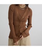 【サロン アダム エ ロペ/SALON adam et rope'】の【WEB限定】シアーリブニットVネックカーディガン 大人の最旬トレンドファッション＆コーディネート founy(ファウニー) ファッション Fashion レディースファッション Fashion for Women トップス・カットソー Cut & Sew Tops ニット Knit Tops & Sweaters カーディガン・羽織り Layered Style Cardigans Vネックトップス V-Neck Tops / V-Cut Neckline Shirts アンサンブル Ensemble Set 春 Spring カーディガン Cardigan, Knitwear コンパクト Compact, Small Size サテン Satin, Glossy Fabric シアー Sheer, See-Through バランス Balance, Style Balance フィット Fit, Slim Fit ボトム Bottoms, Lower Wear 羽織 Haori, Light Jacket ワイド Wide, Wide Fit S/S・春夏 SS, Spring/Summer, Warm Season 夏 Summer エレガント 上品 Elegant thumbnail ブラウン(22)|ID: prp329100004992896 ipo3291000000037394144